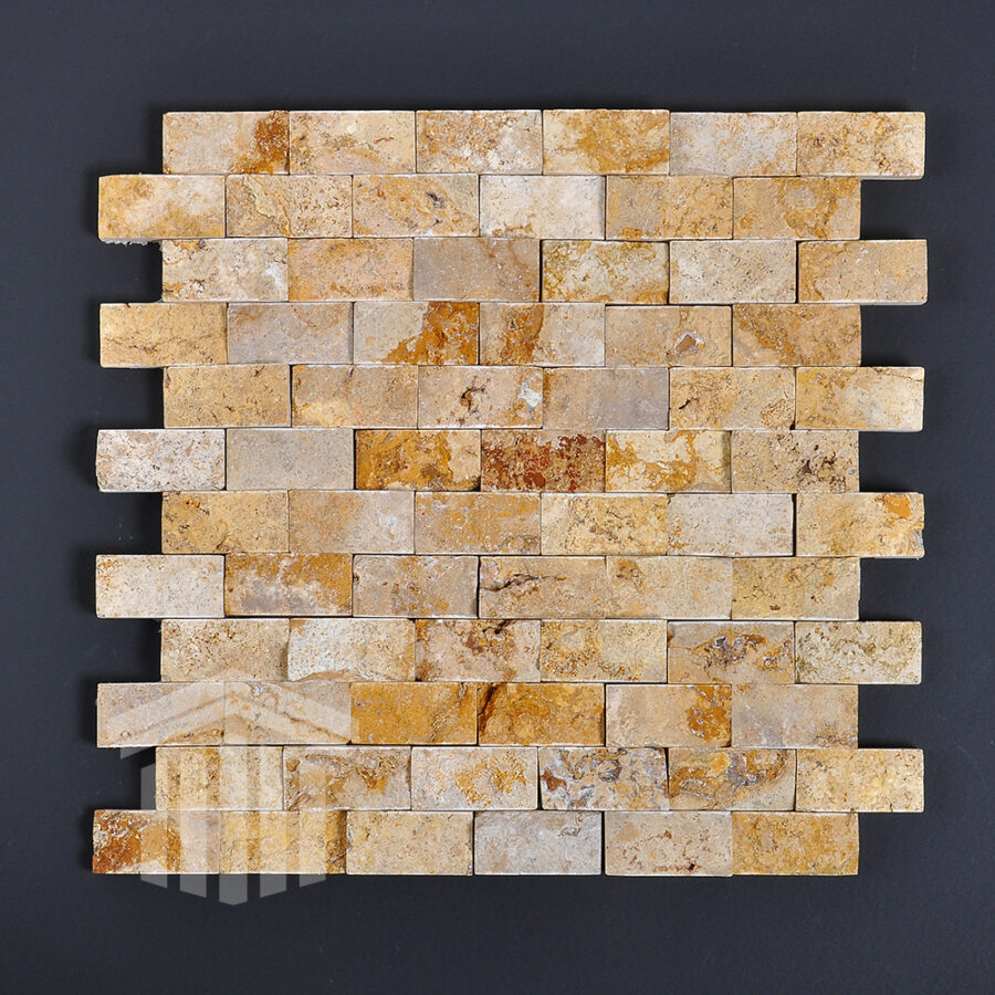 produs mozaic travertin golden sienna scapitat 2.3x4.8x1cm