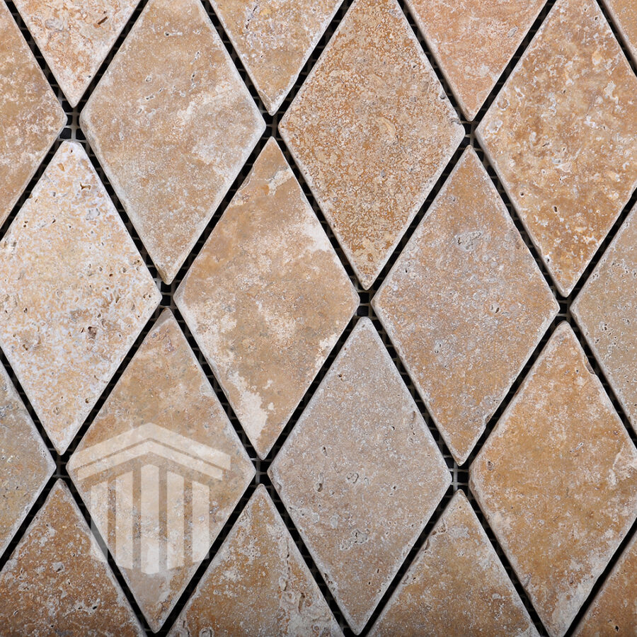 textura mozaic travertin golden sienna diamond antichizat