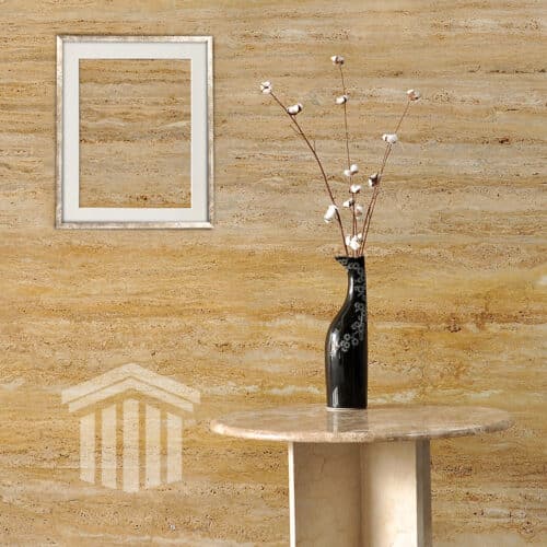 Treaptă Travertin Golden Sienna VC Nechituit si Lustruit Bizotat 1L 110 x 33 x 3cm