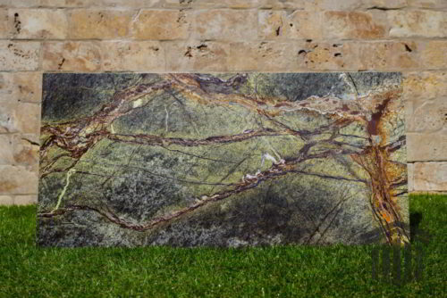 Glaf Marmură Rain Forest Green Lustruită Bizotata 1L 120 x 25 x 2cm