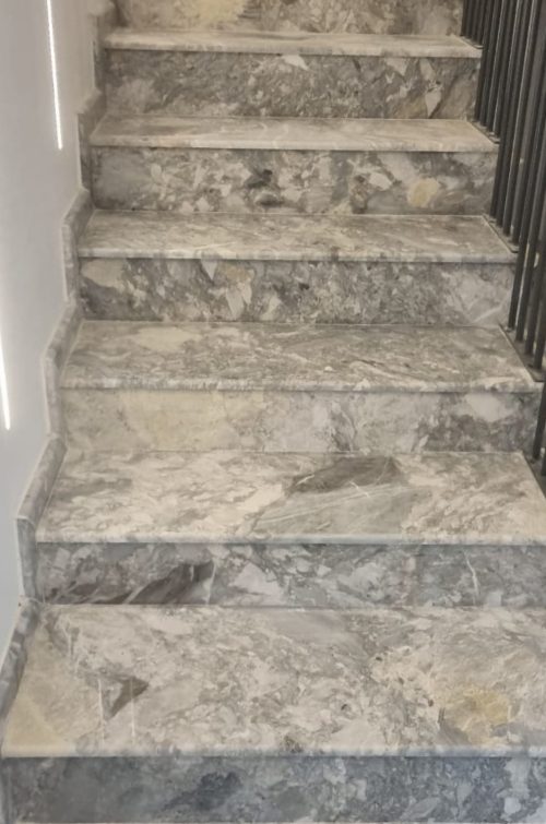 Treaptă Marmură Aqua Blue Lustruită Bizotată 1L 120 x 33 x 2cm